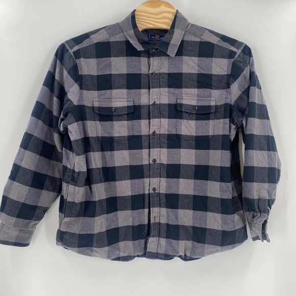 Vineyard Vines 2XL Black Gray Plaid Long Sleeve Button Down Heavy Thick Flannel‎ - Picture 6 of 7